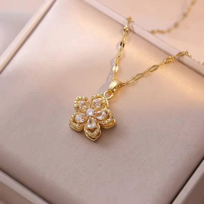 Princess Rapunzel Spinning Flower Necklace