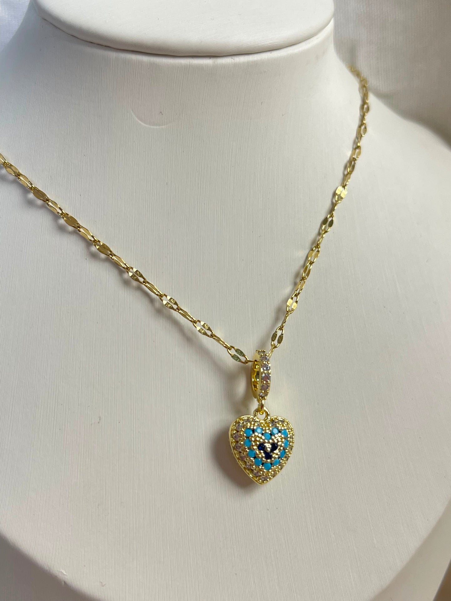 Turquoise Mosaic Pendant Necklace