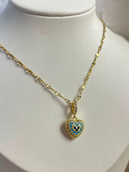 Turquoise Mosaic Pendant Necklace