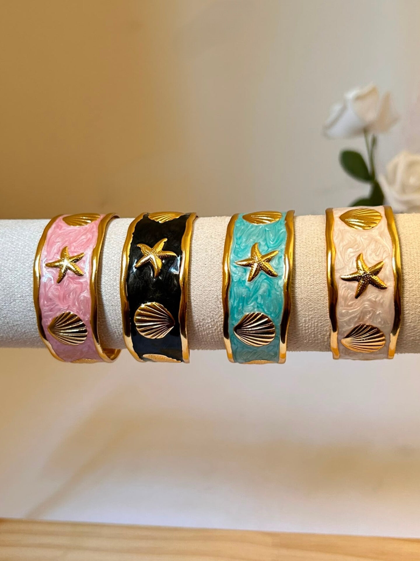 Ocean Breeze Enamel Cuff Bracelet