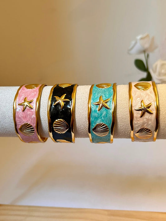 Ocean Breeze Enamel Cuff Bracelet