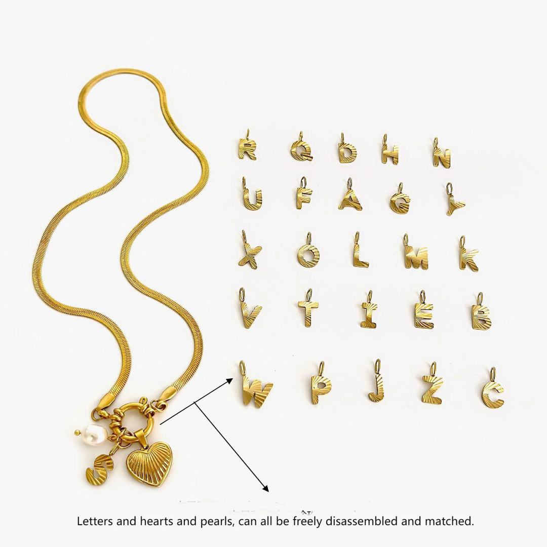 English Initial Necklace