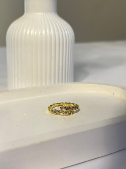 Modern Baguette Wrap Ring