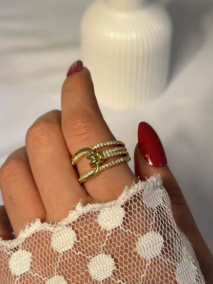 Sophisticated Knotted Zircon Ring