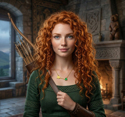 Merida Emerald Arrow Necklace