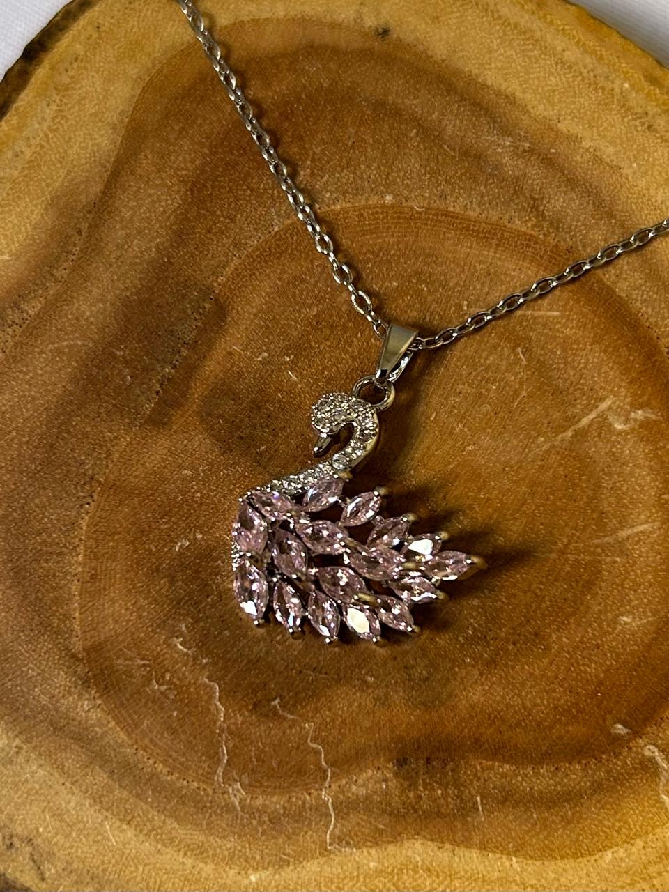 Pink Swan Shimmer Necklace
