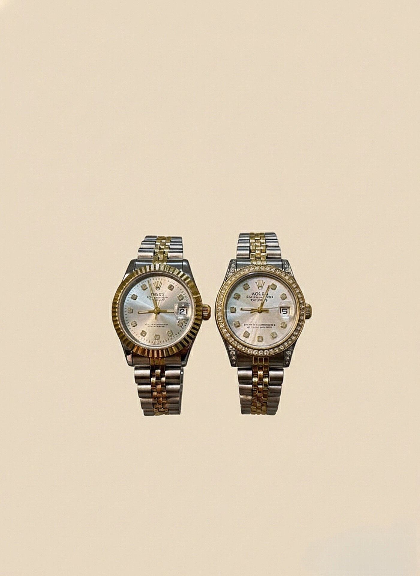 Classic Crystal Watch with Date