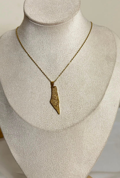 Palestine Map Heritage Necklace