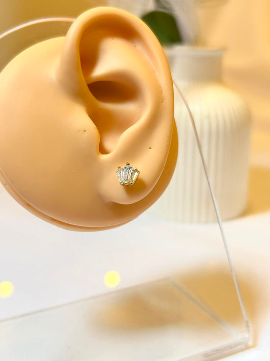 Baguette Crystal Crown Piercing