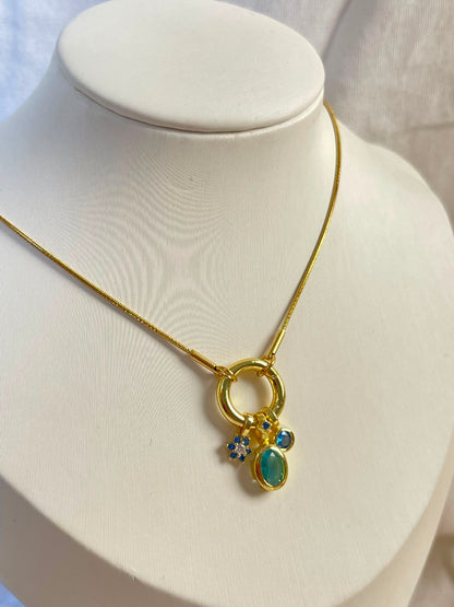 Crystal Charm Ring Necklace