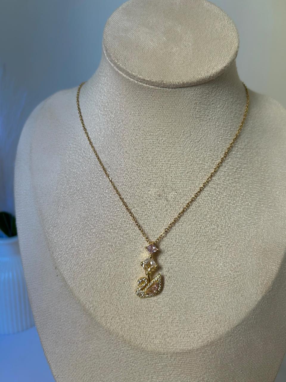 Graceful Swan Crystal Necklace
