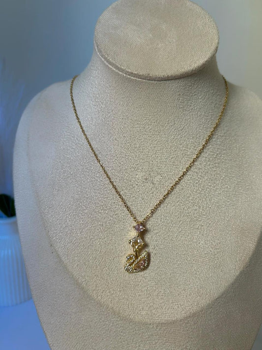 Graceful Swan Crystal Necklace
