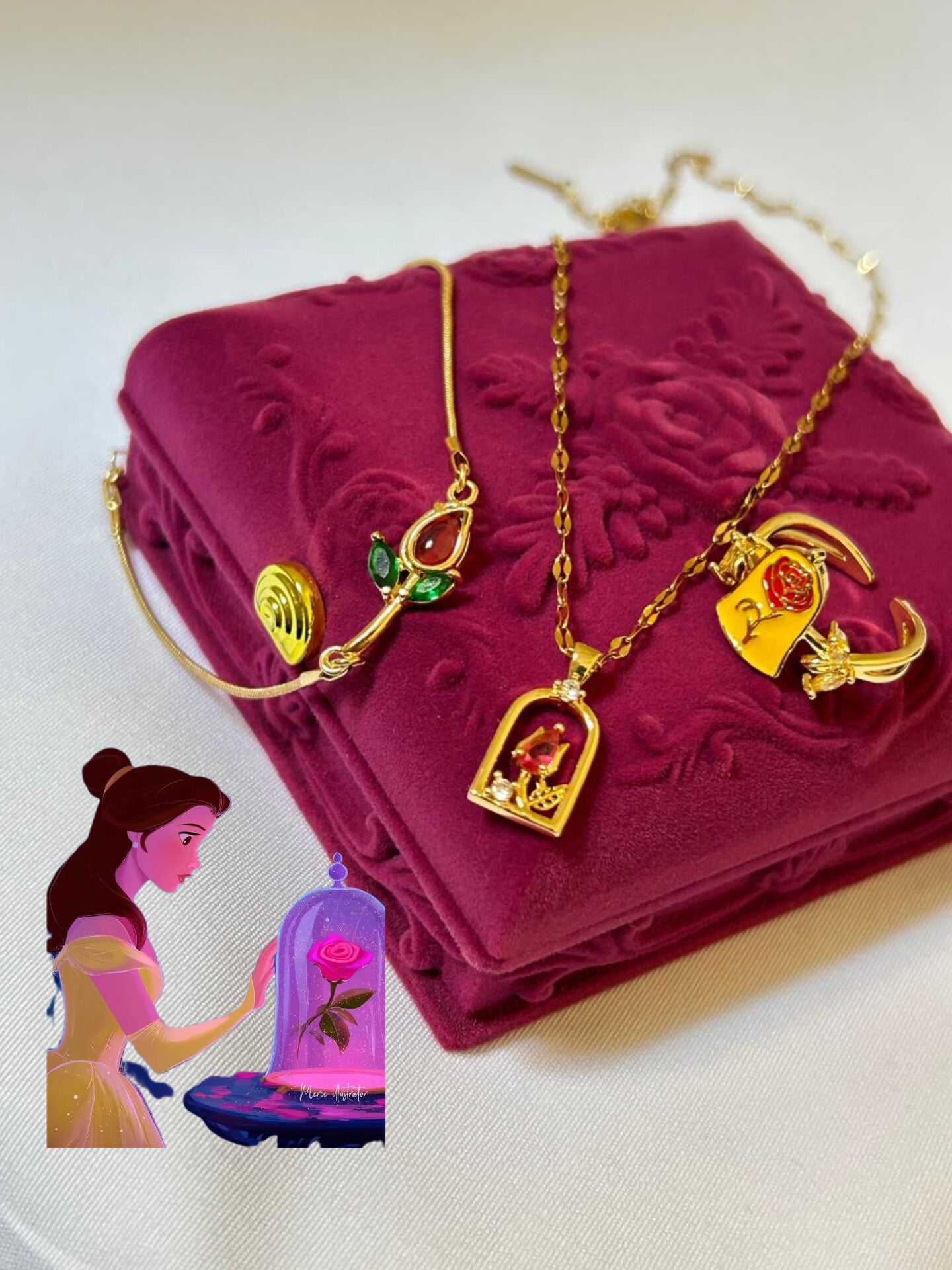 Belle Enchanted Rose Set