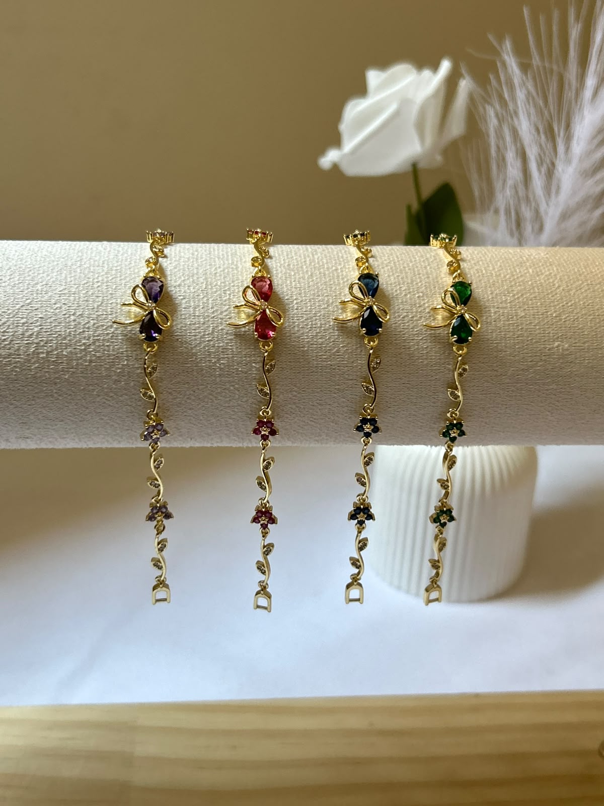 Colorful Ribbon Flower Bracelet