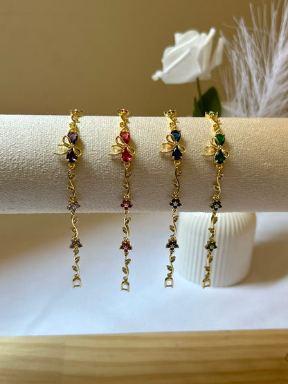 Colorful Ribbon Flower Bracelet