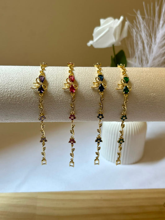 Colorful Ribbon Flower Bracelet