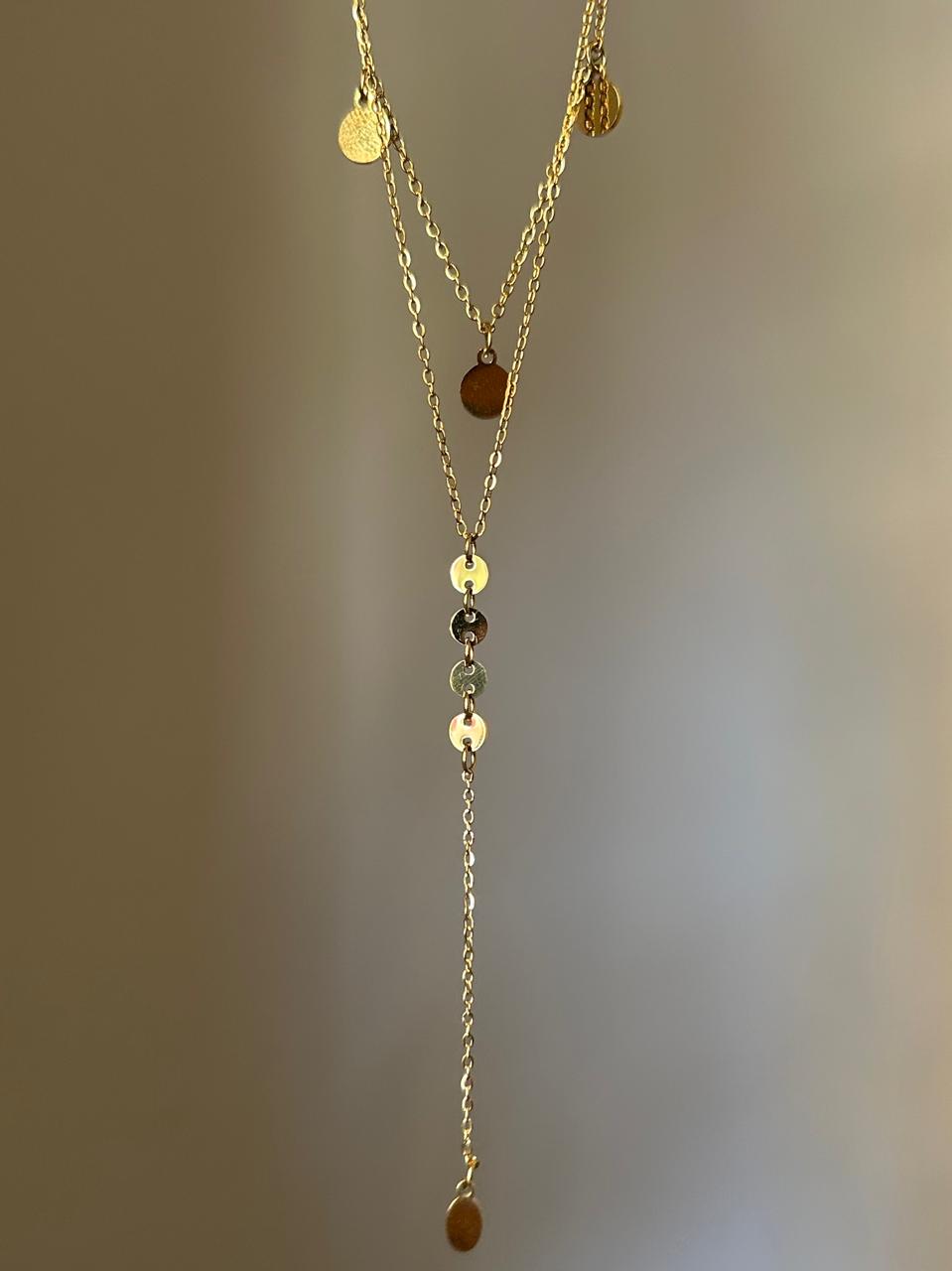 Celestial Disc Layered Y-Necklace
