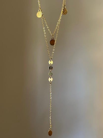 Celestial Disc Layered Y-Necklace