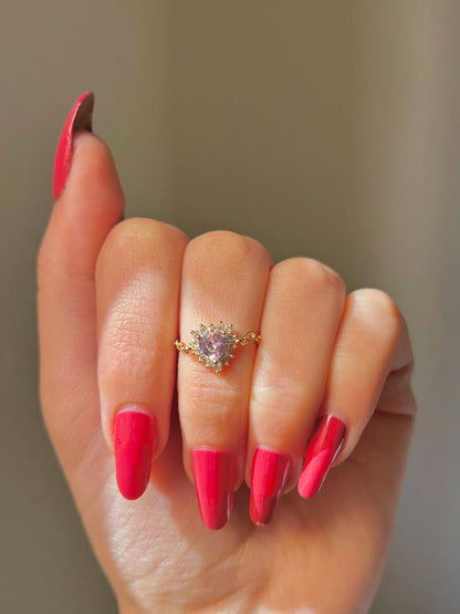 Pink Heart Slider Ring