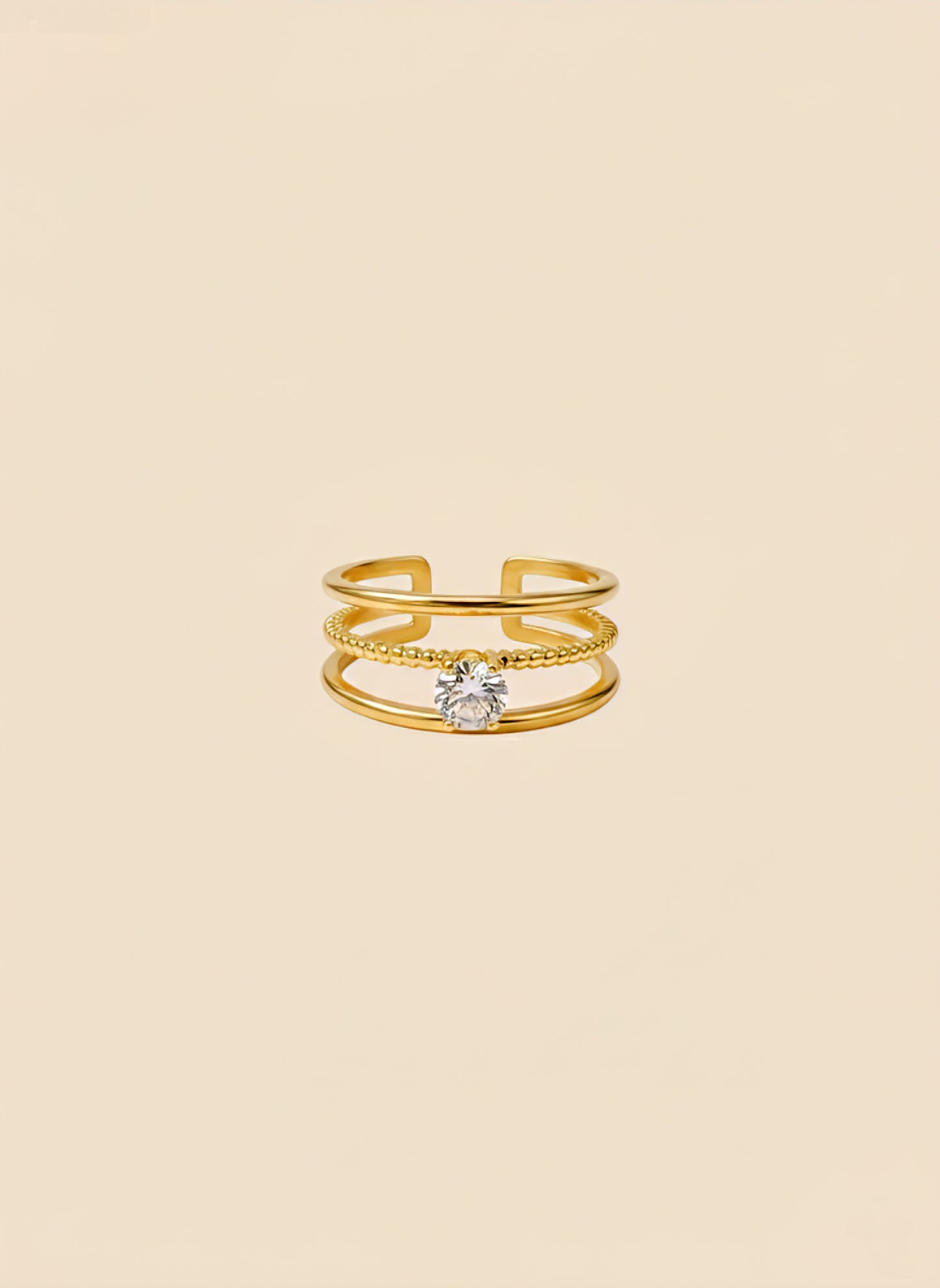 Minimalist Solitaire Bead Ring
