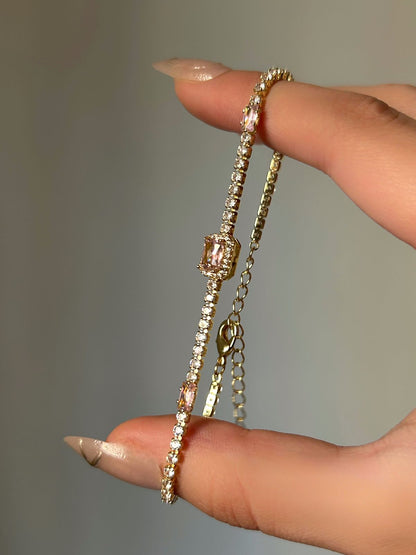 Rose Pink Tennis Bracelet