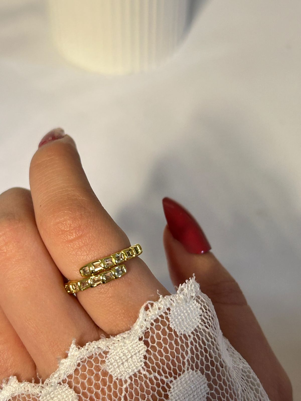 Modern Baguette Wrap Ring