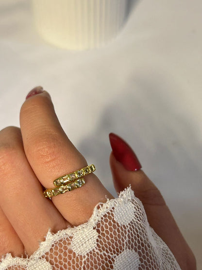 Modern Baguette Wrap Ring