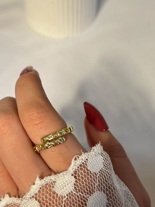 Modern Baguette Wrap Ring