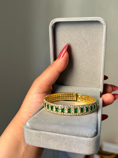 Emerald Elegance Adjustable Bracelet