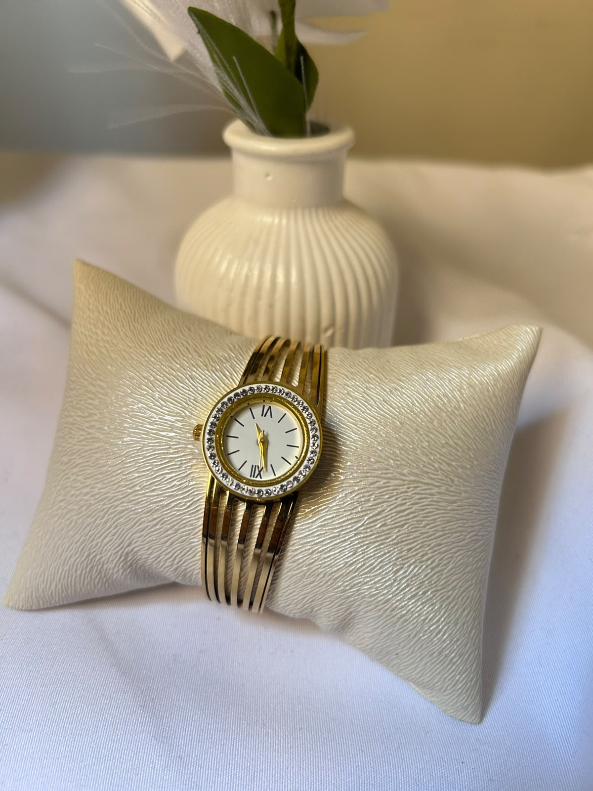 Multi-Strand Rhinestone Bracelet Watch