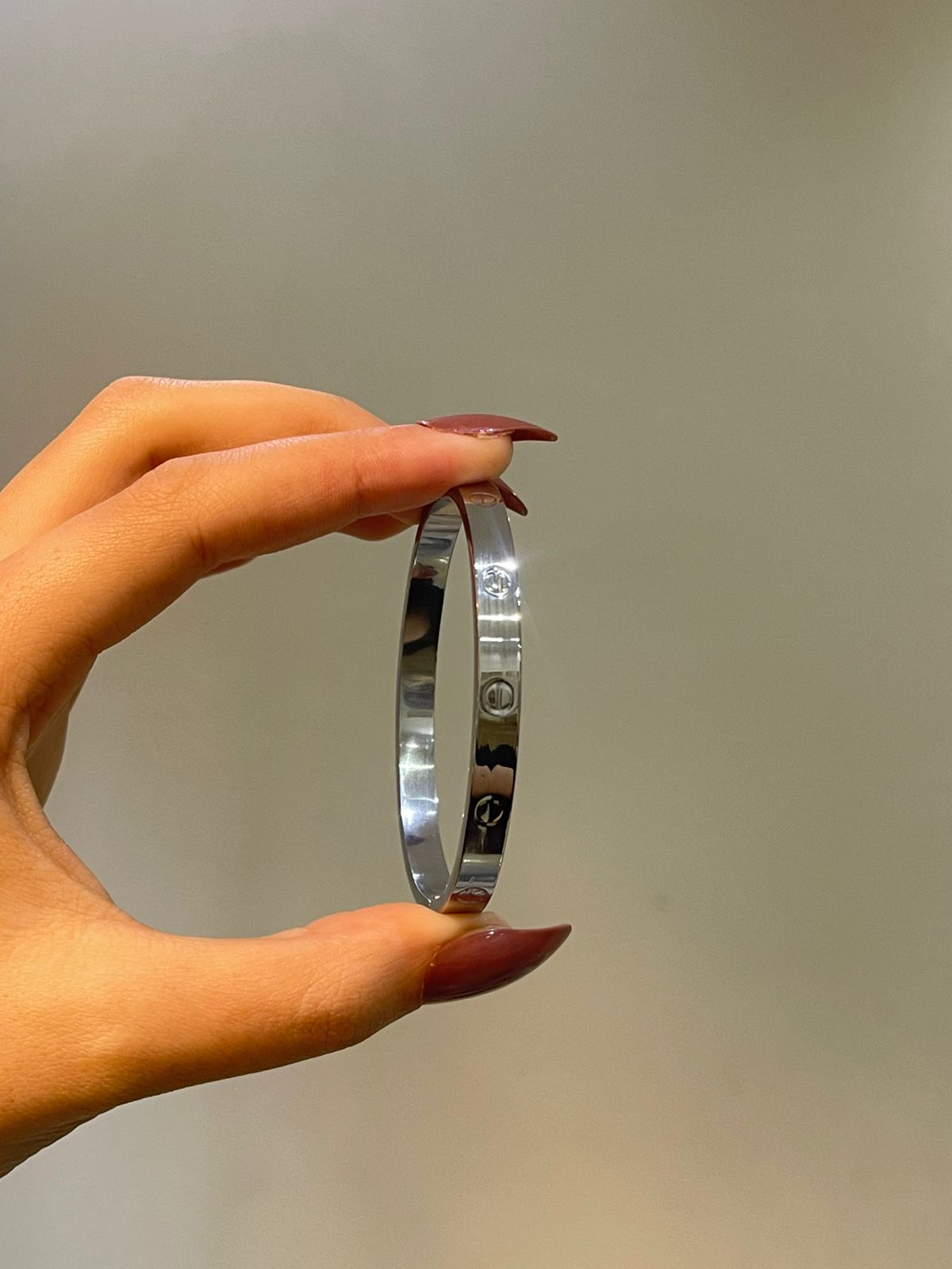 Iconic Screw Accent Silver Bangle