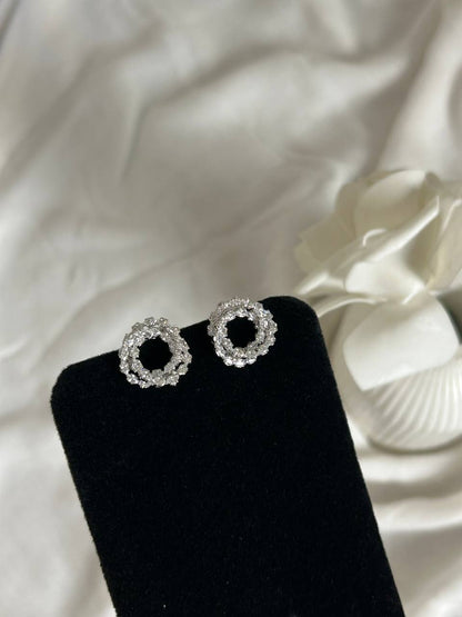 Crystal Circle Stud Earrings