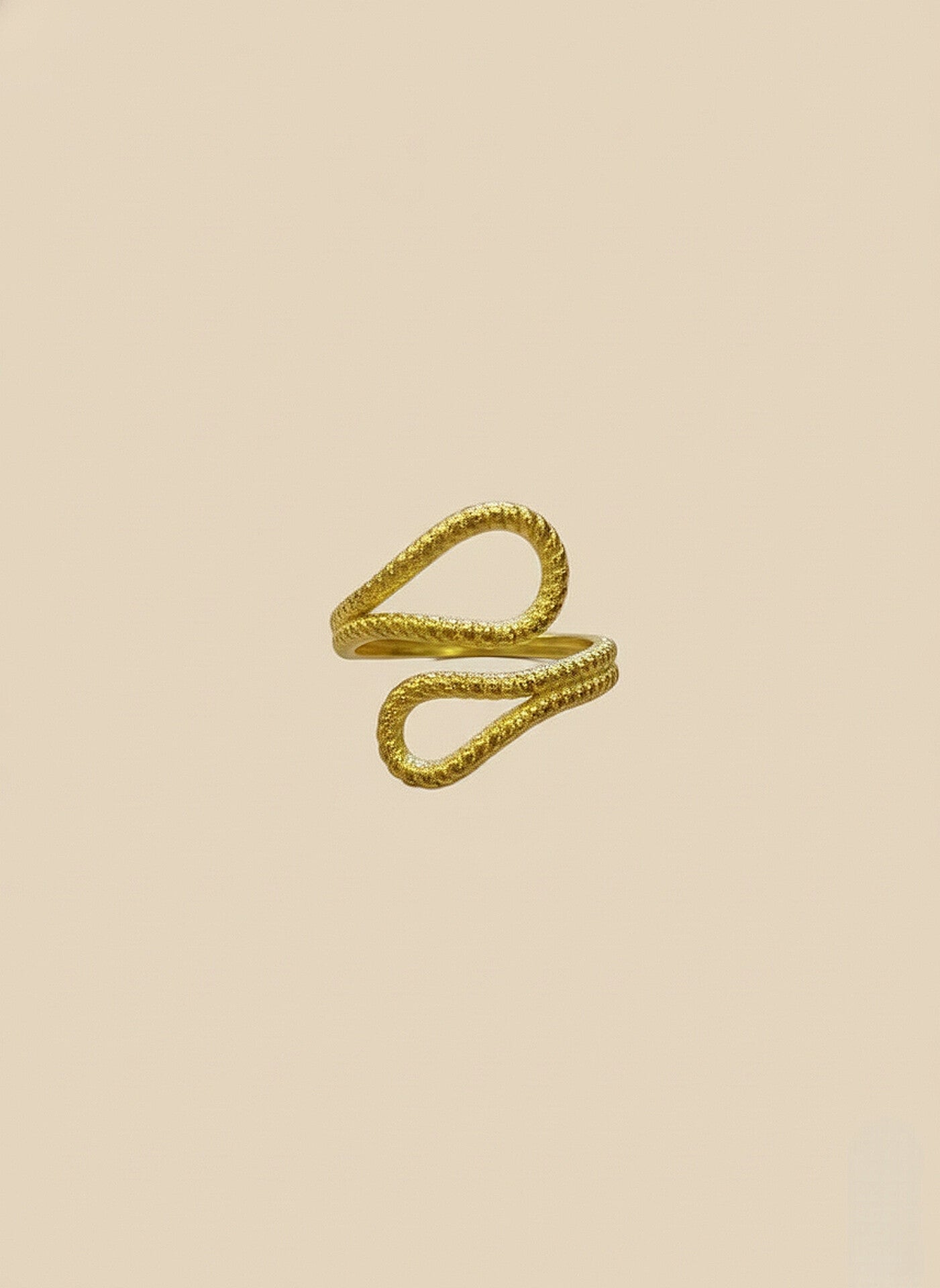 Golden Serpent Twist Ring