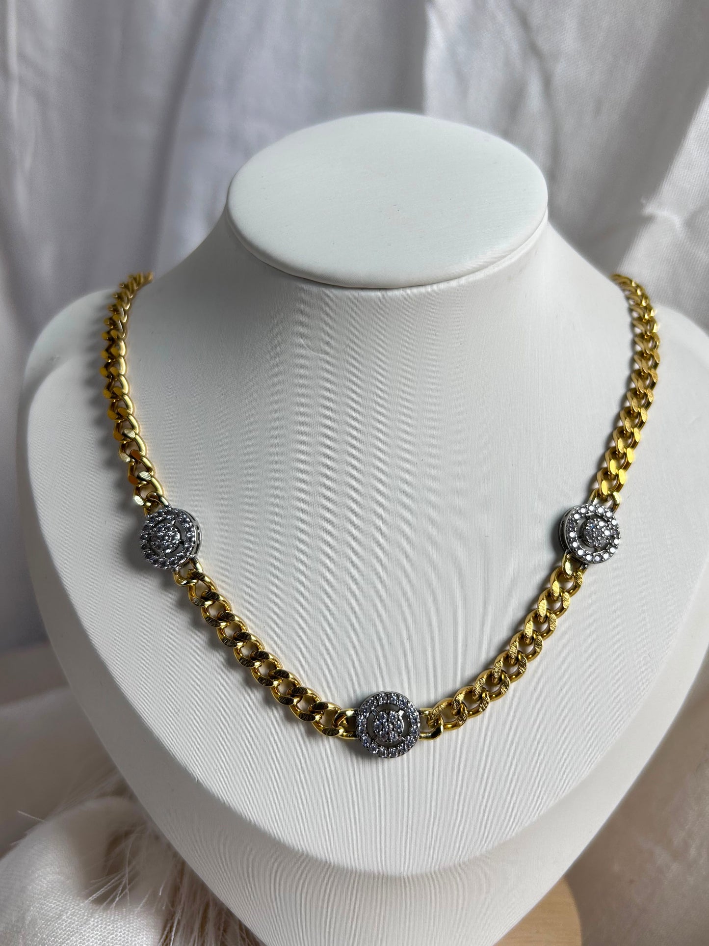 Pave Halo Chain Necklace