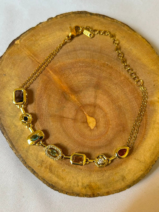 Charming Colorful Gem Bracelet