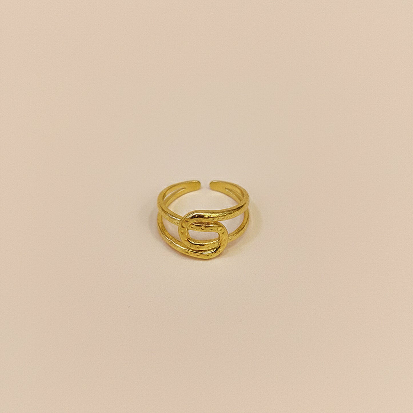 Hammered Link Statement Ring