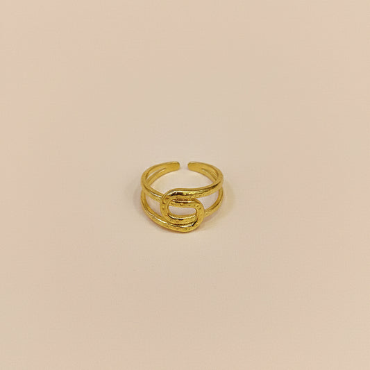 Hammered Link Statement Ring
