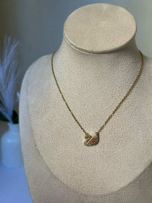 Elegant Crystal Swan Necklace