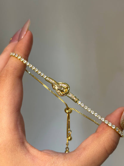 Golden Knot Tennis Bracelet