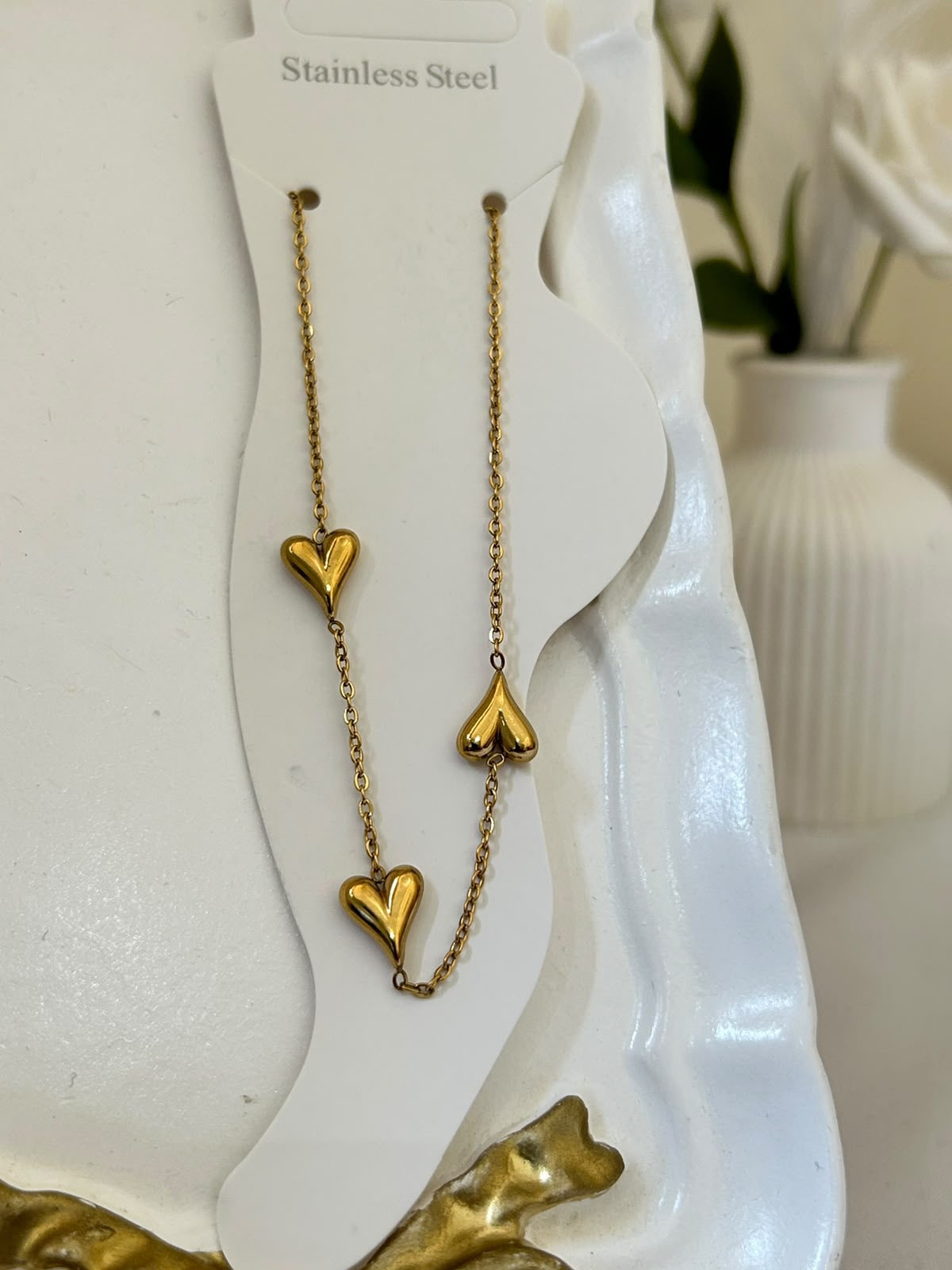 Dainty Puffy Heart Anklet