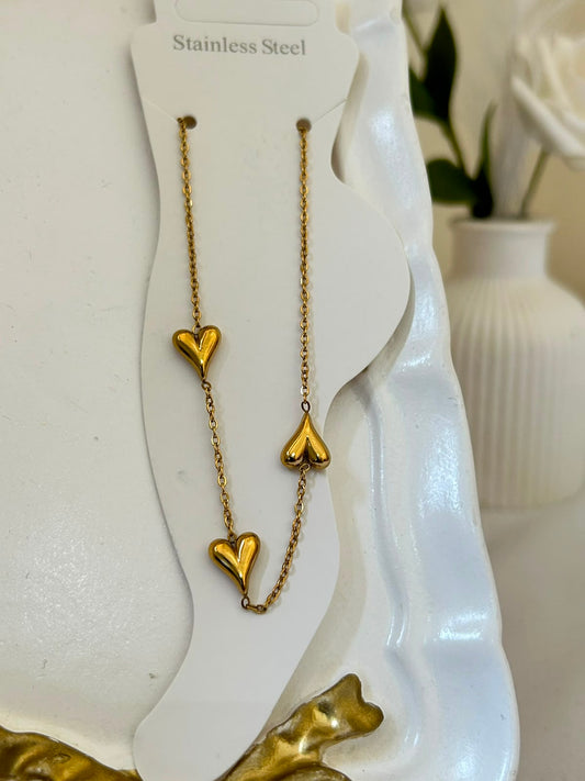 Dainty Puffy Heart Anklet