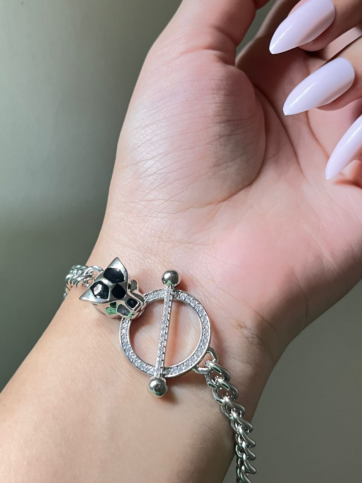 Platinum Panther Head Bracelet