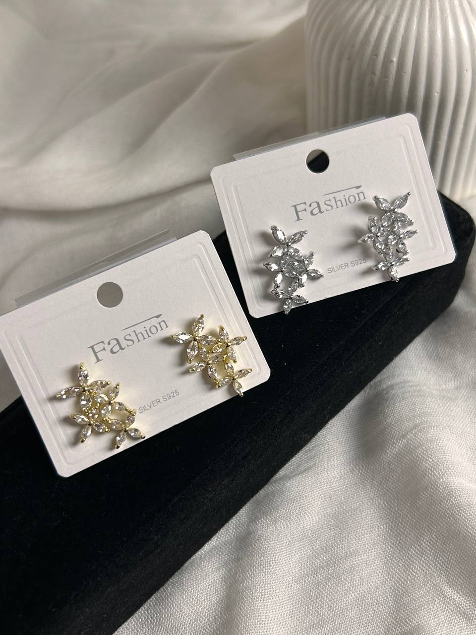 Crystal Cluster Vine Earrings