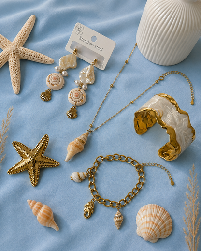 Golden Seashell Treasure Set