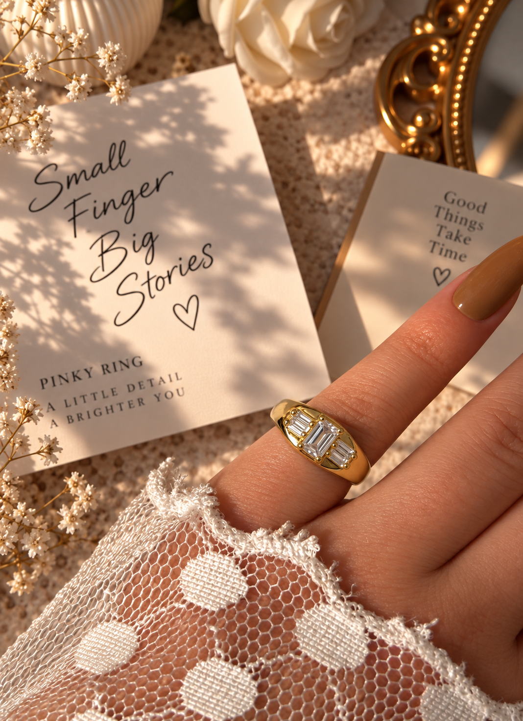 Golden Radiant Pinky Ring