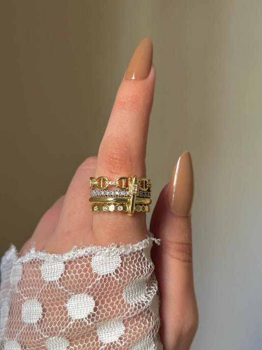 Gilded Link Capsule Ring